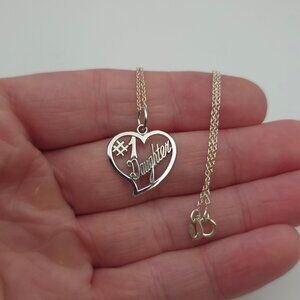 18 Inch Sterling Silver #1 Daughter Heart Necklace A551